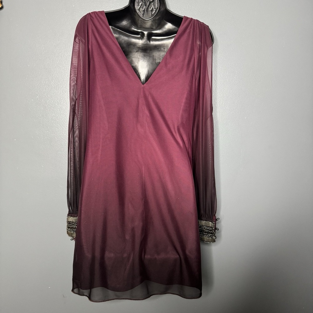 A BEYER Goth Fairy Whimsical Dress Cuffed Dark Romantic Size 8 Cold Shoulder Y2k - Picture 5 of 7